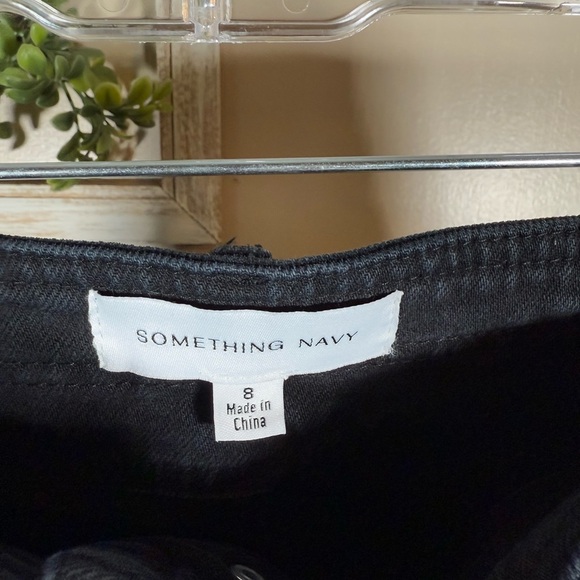 Something Navy Yoke Front Barrel Leg Jeans Black Size 8 cotton - Picture 4 of 5
